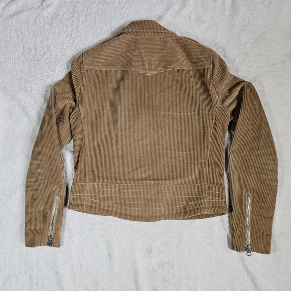 RAG & BONE Mercer Corduroy Moto Camel Cropped Jacket Womens Medium. - Picture 10 of 15